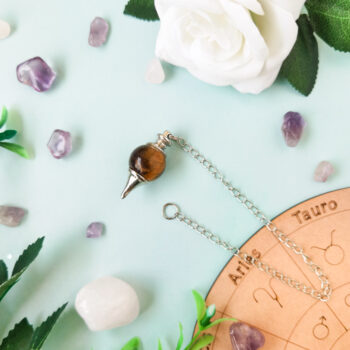 Pendulo esfera ojo de tigre